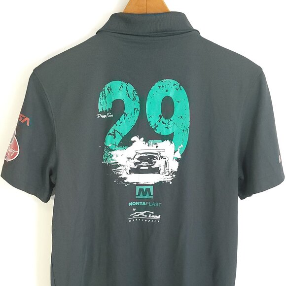 IMSA Montaplast Land Motorsport Graphic Polo Shirt Men's Small Gray Hakro - Picture 10 of 13